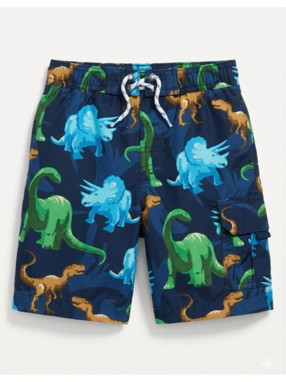 Boys GAP Dinosaur Print Swim Trunks 3T Blue Green